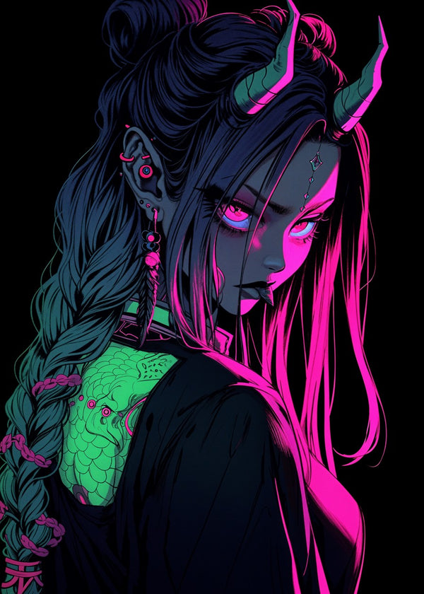 Cyberpunk Demon Girl