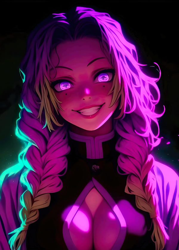 mitsuri demon slayer neon art