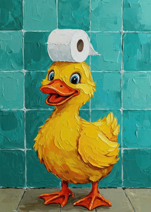Duck with Toilet Paper Hat