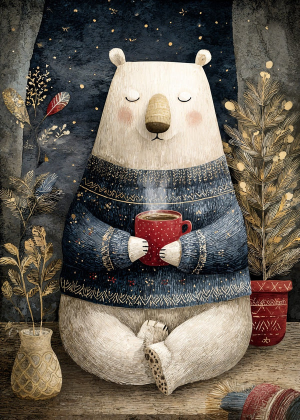 Cozy Bear with Hot Cocoa