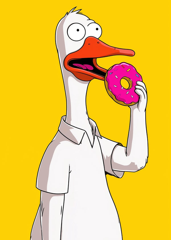Goose Eating Donut