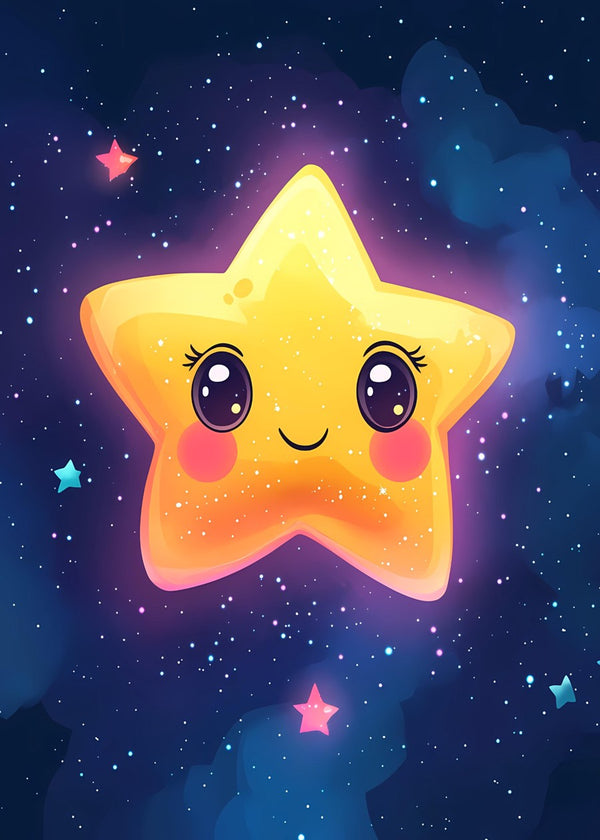 Cosmic Star in a Dreamy Night.