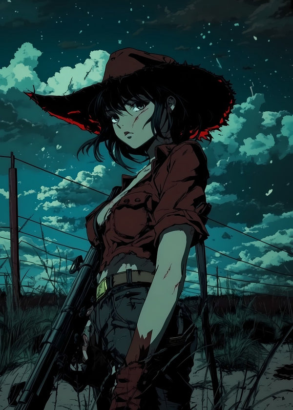Dark Vintage Anime Cow Girl
