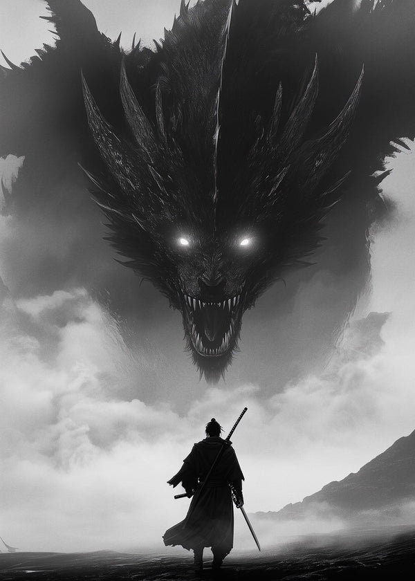 Samurai vs Dragon fantasy