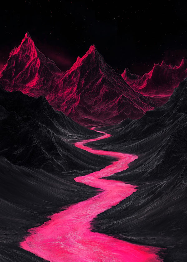 Mountain neon pink