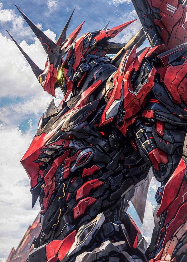Red and Black Mecha Robot