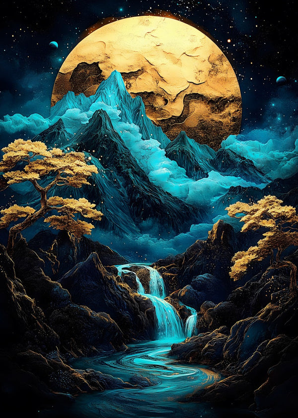 Moonlit Mountainscape