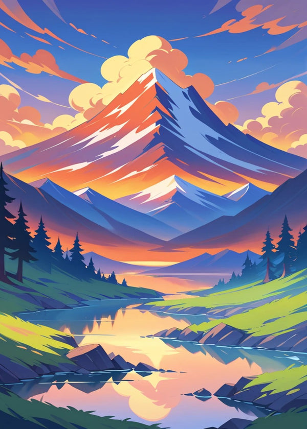Sunset Peak: Vivid Alpine Glow