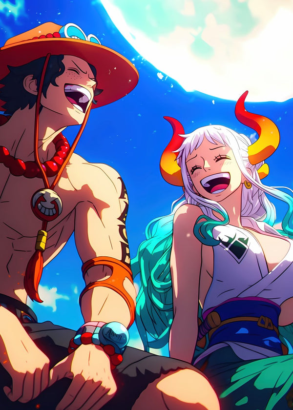 Ace and Yamato Laughing, One Piece