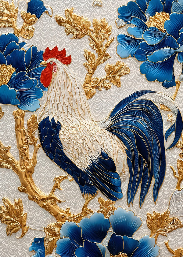 Porcelain Rooster Glory
