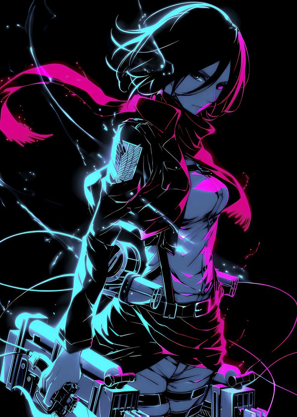 Mikasa Ackerman Neon Light