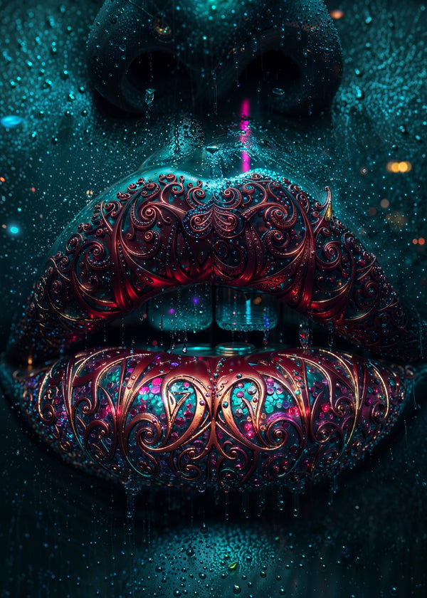 Neon Filigree Cyber Lips