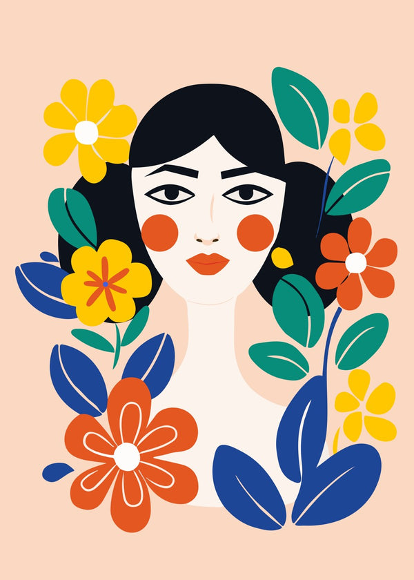 Bold Floral Portrait