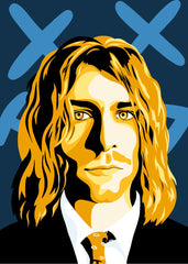Kurt Cobain Yellow Potrait Art