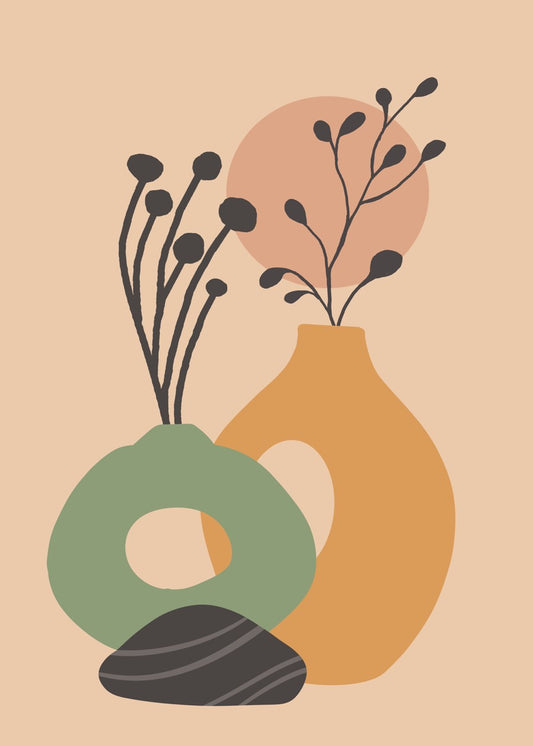 Vase Silhouettes & Foliage