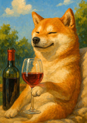 Shiba Inu Wine Time Funny Doge