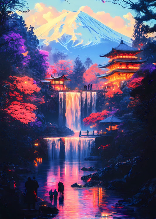 Neon Japanese Cherry Blossom