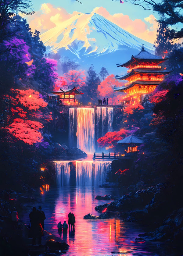 Neon Japanese Cherry Blossom