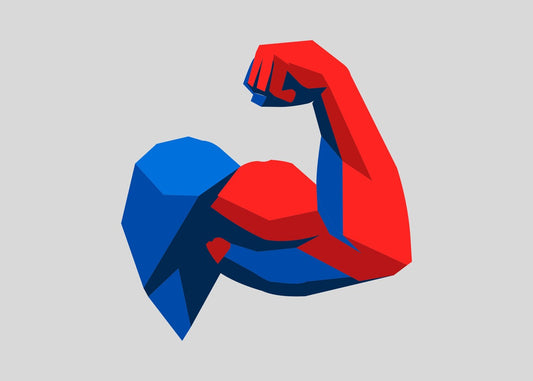 Geometric Strong Arm Red Blue 