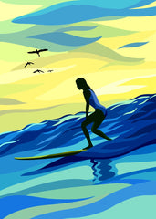 Surfing at Dawn Beach