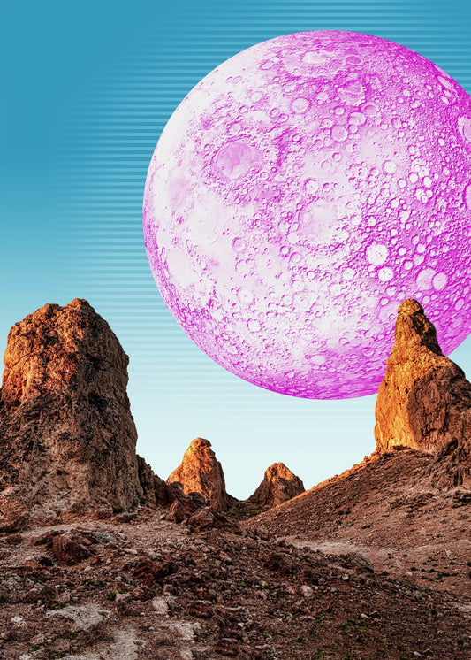 Synthwave Moon & Grand Canyon