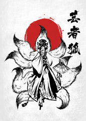 Anime Kitsune Girl with Mask