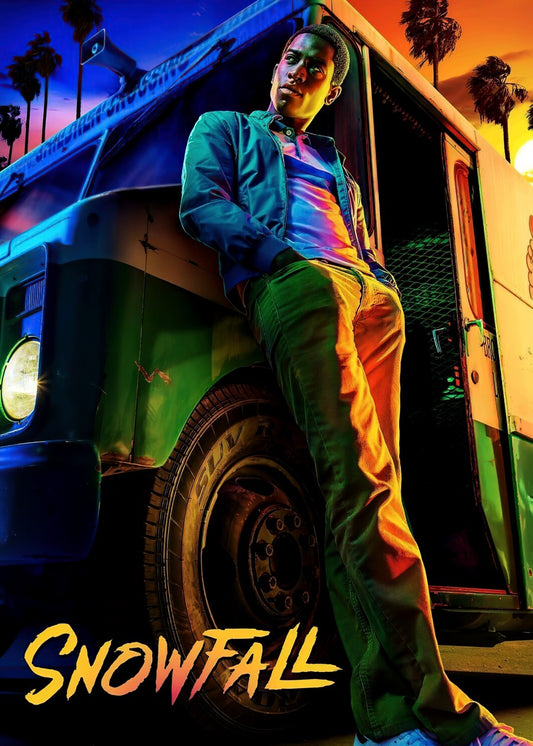 Snowfall neon poster