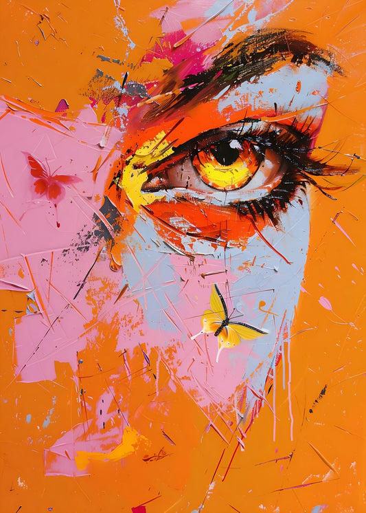 Fiery Gaze Abstract Eye