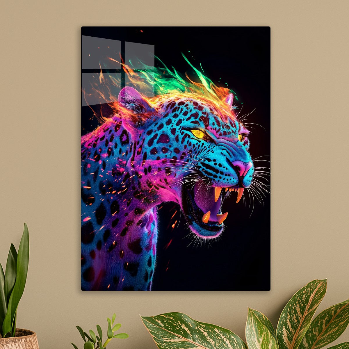Leopard in Fiery Roar