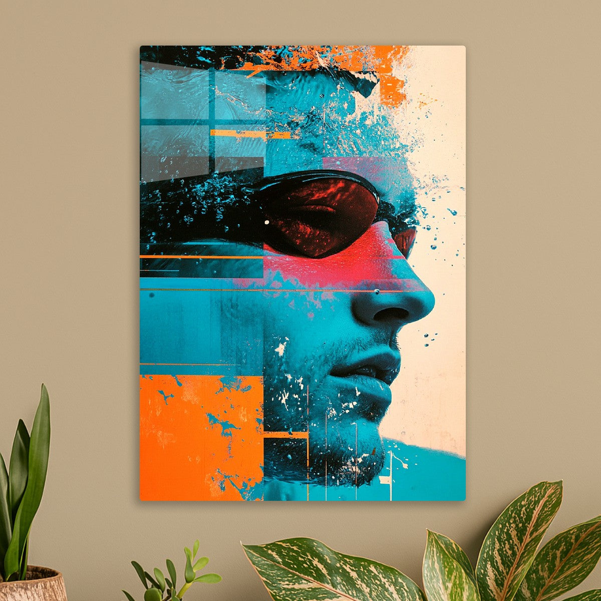 Abstract Geometric Swimmer Portrait