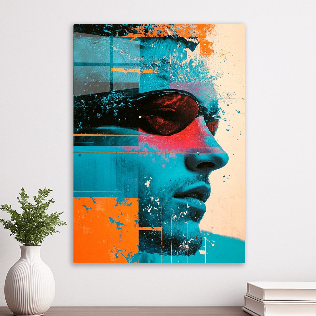 Abstract Geometric Swimmer Portrait