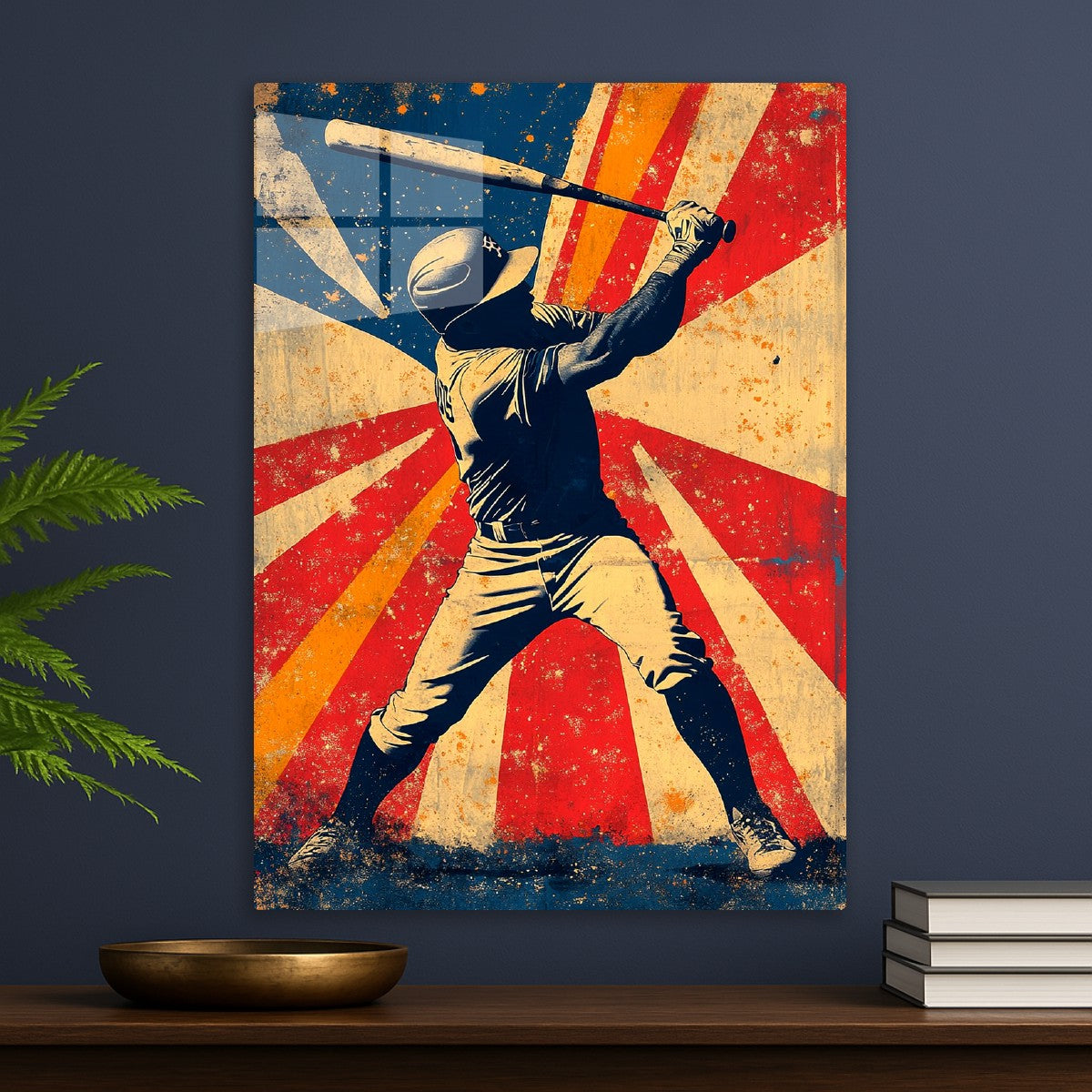 Baseball Player Swinging Bat