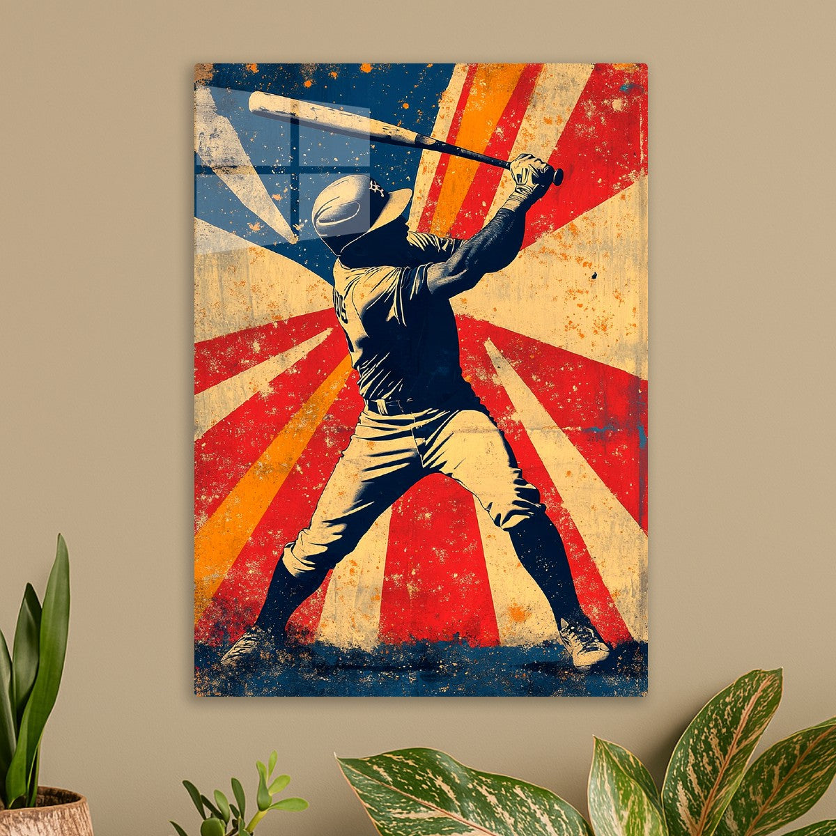 Baseball Player Swinging Bat
