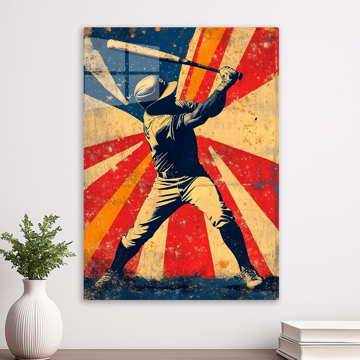Baseball Player Swinging Bat