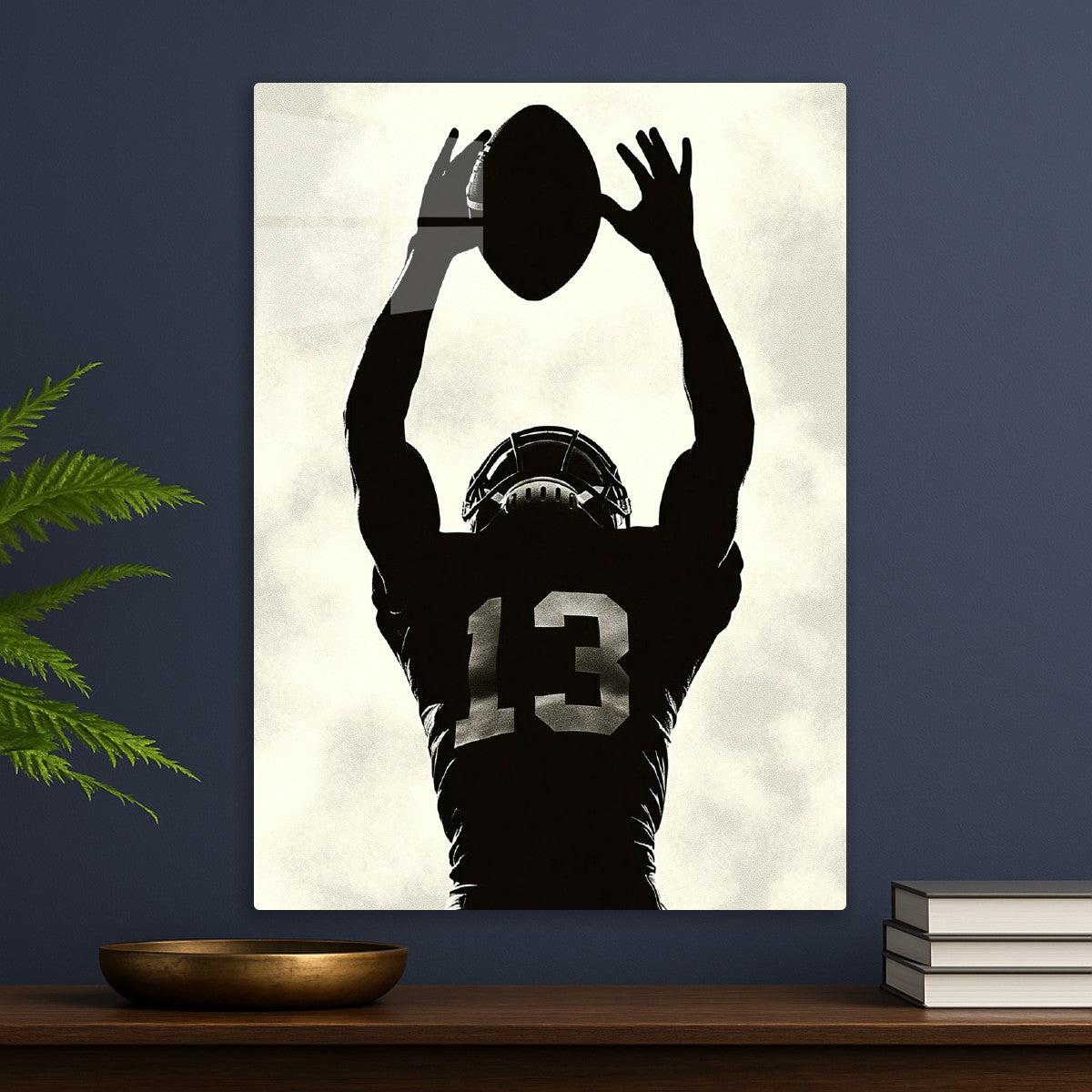 Football Player Catching the Ball