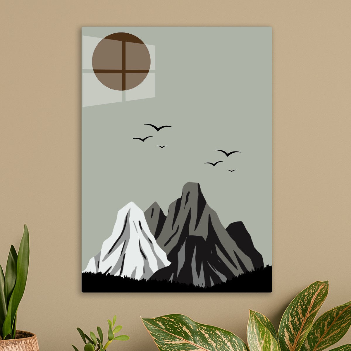 Sun, Birds, and Mountains