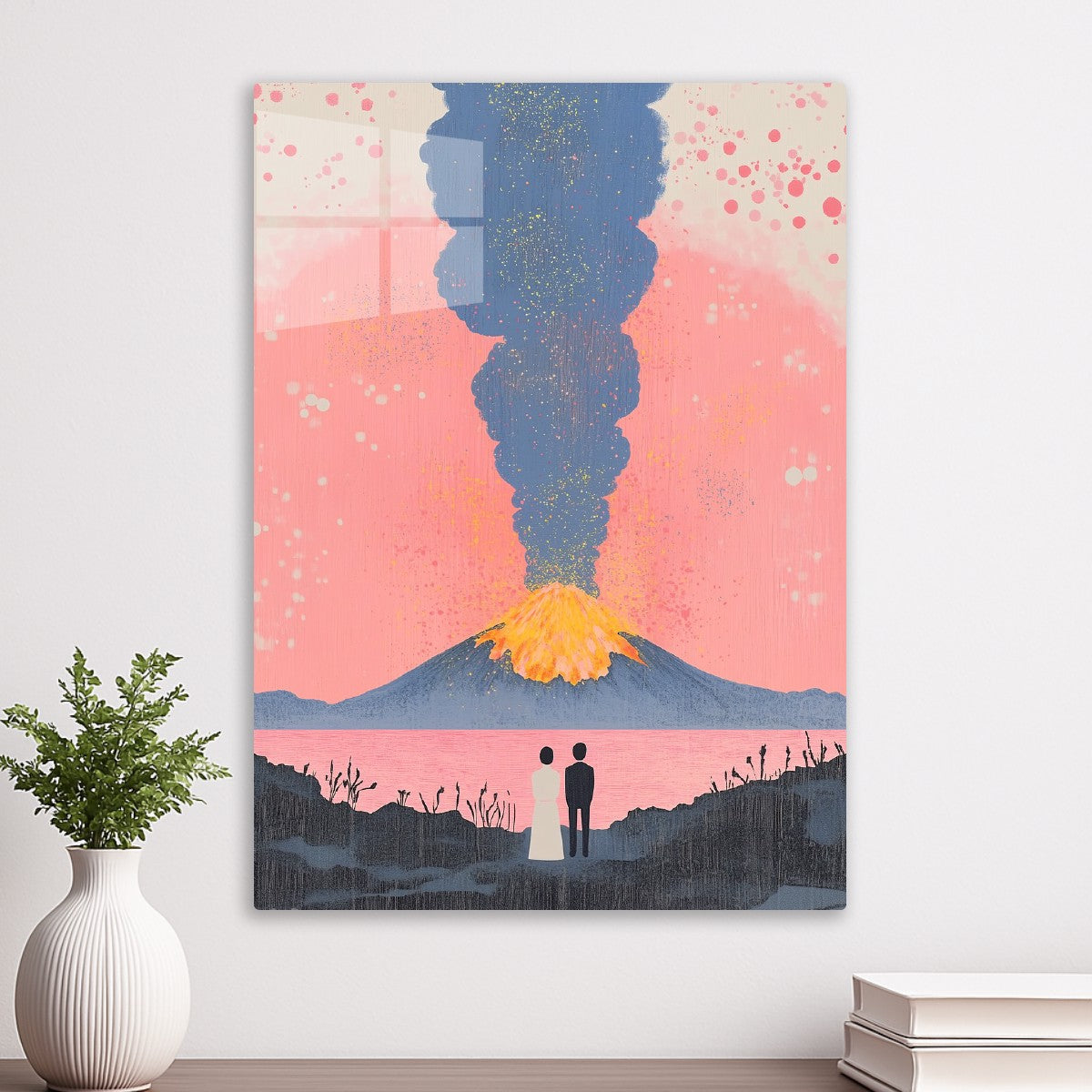 Dreamy Volcano Eruption with Couple