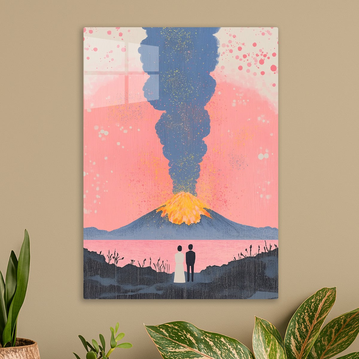 Dreamy Volcano Eruption with Couple