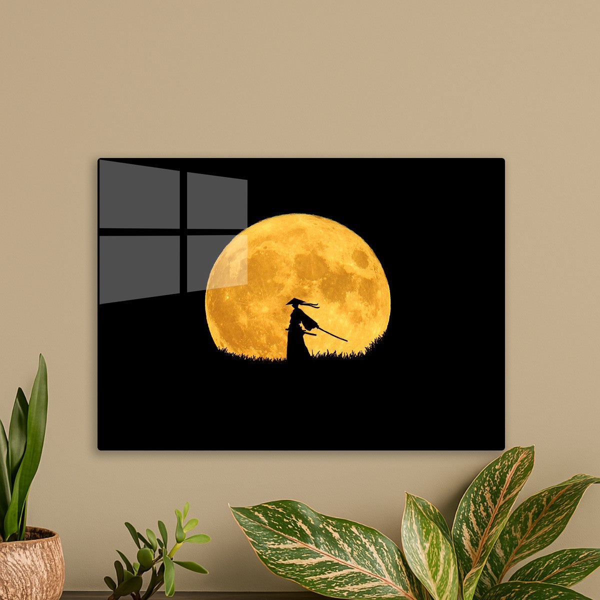 Moonlit Samurai Silhouette