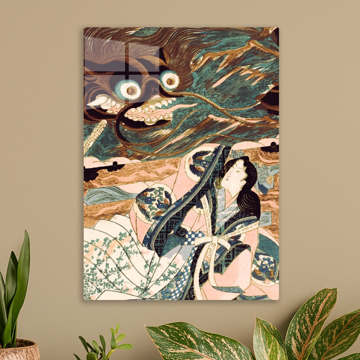 Dragon and  Woman in Ukiyo-e S