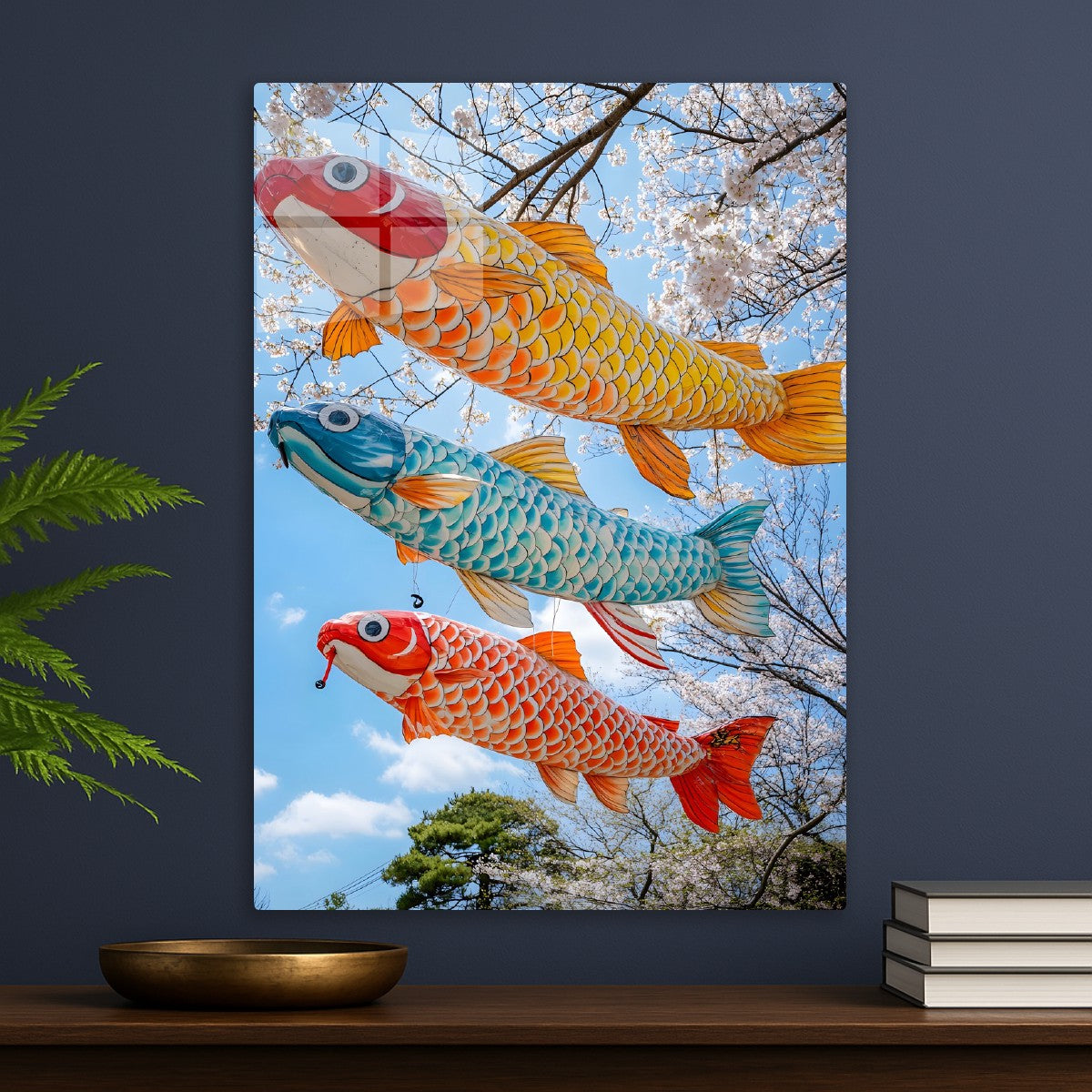 Japanese Koinobori carp stream