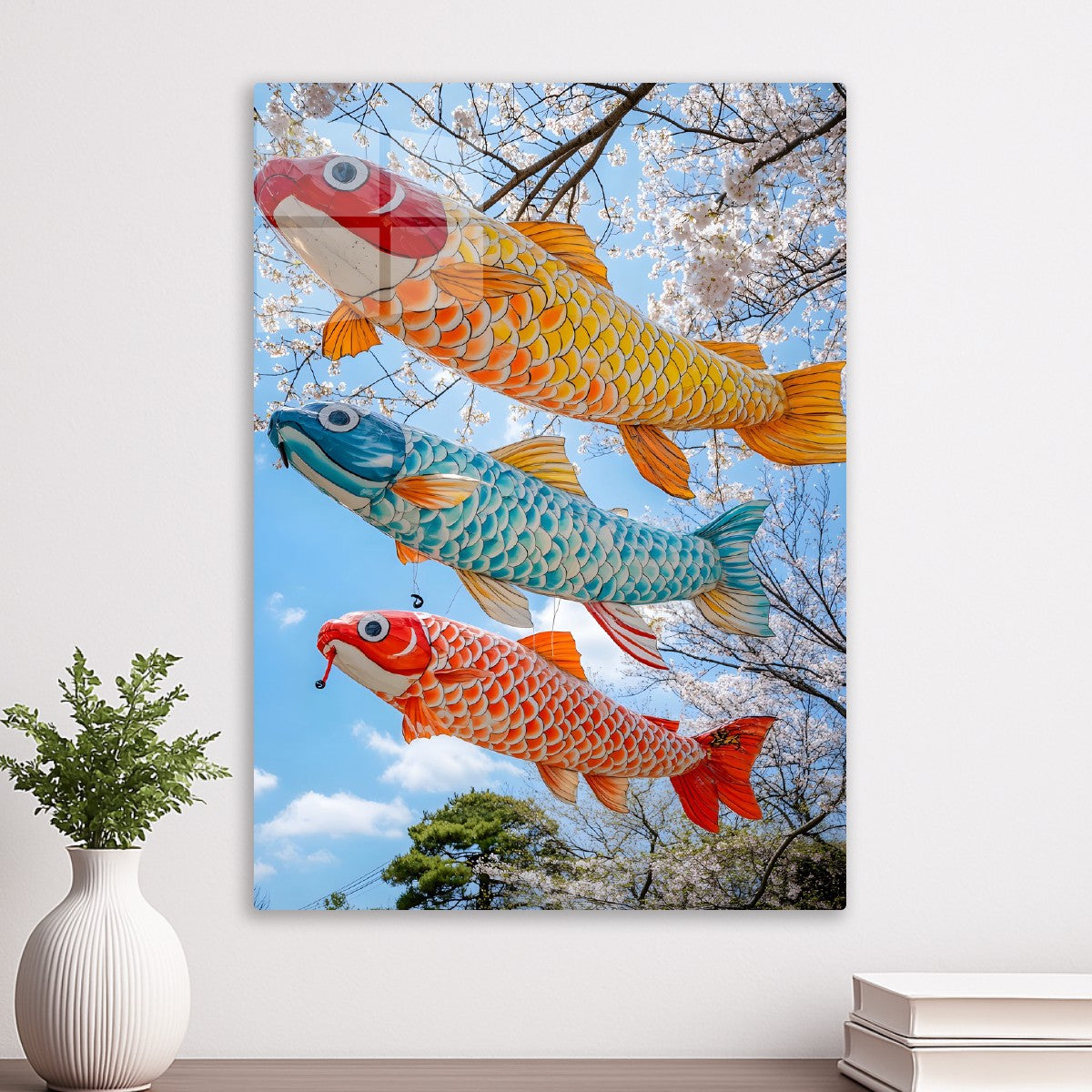 Japanese Koinobori carp stream