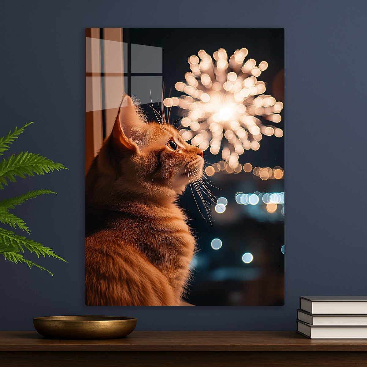 Kitten Enjoying Fireworks