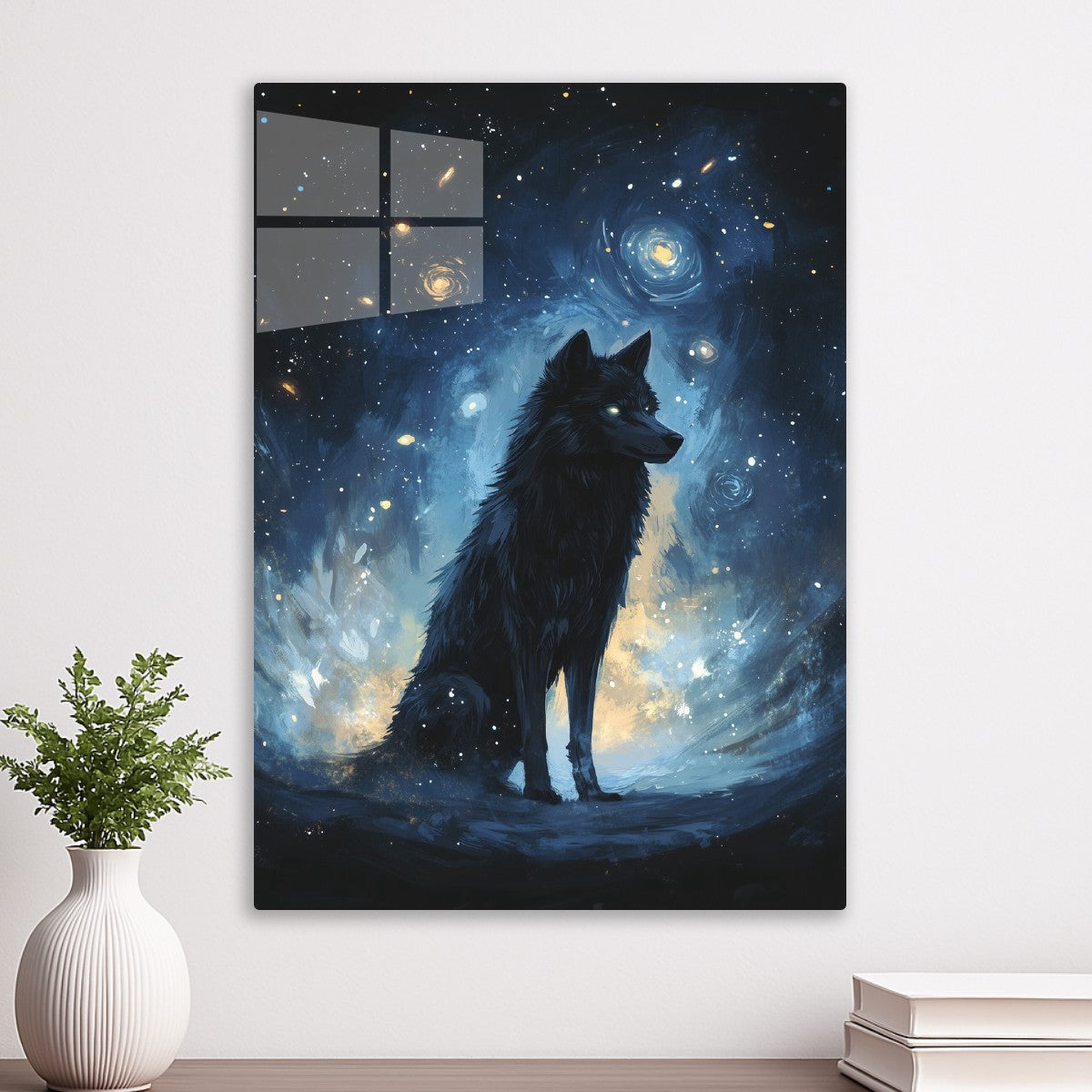 Wolf Under the Starry Sky