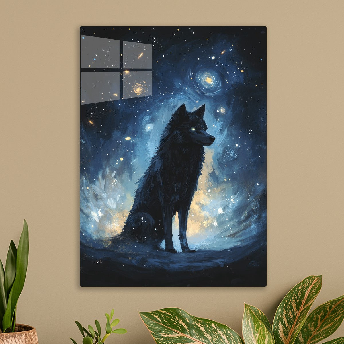Wolf Under the Starry Sky