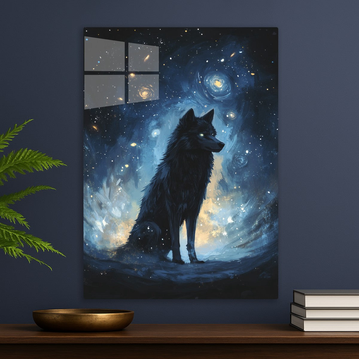 Wolf Under the Starry Sky