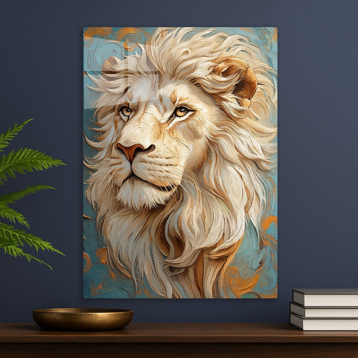 Vintage Lion in 3D Relief