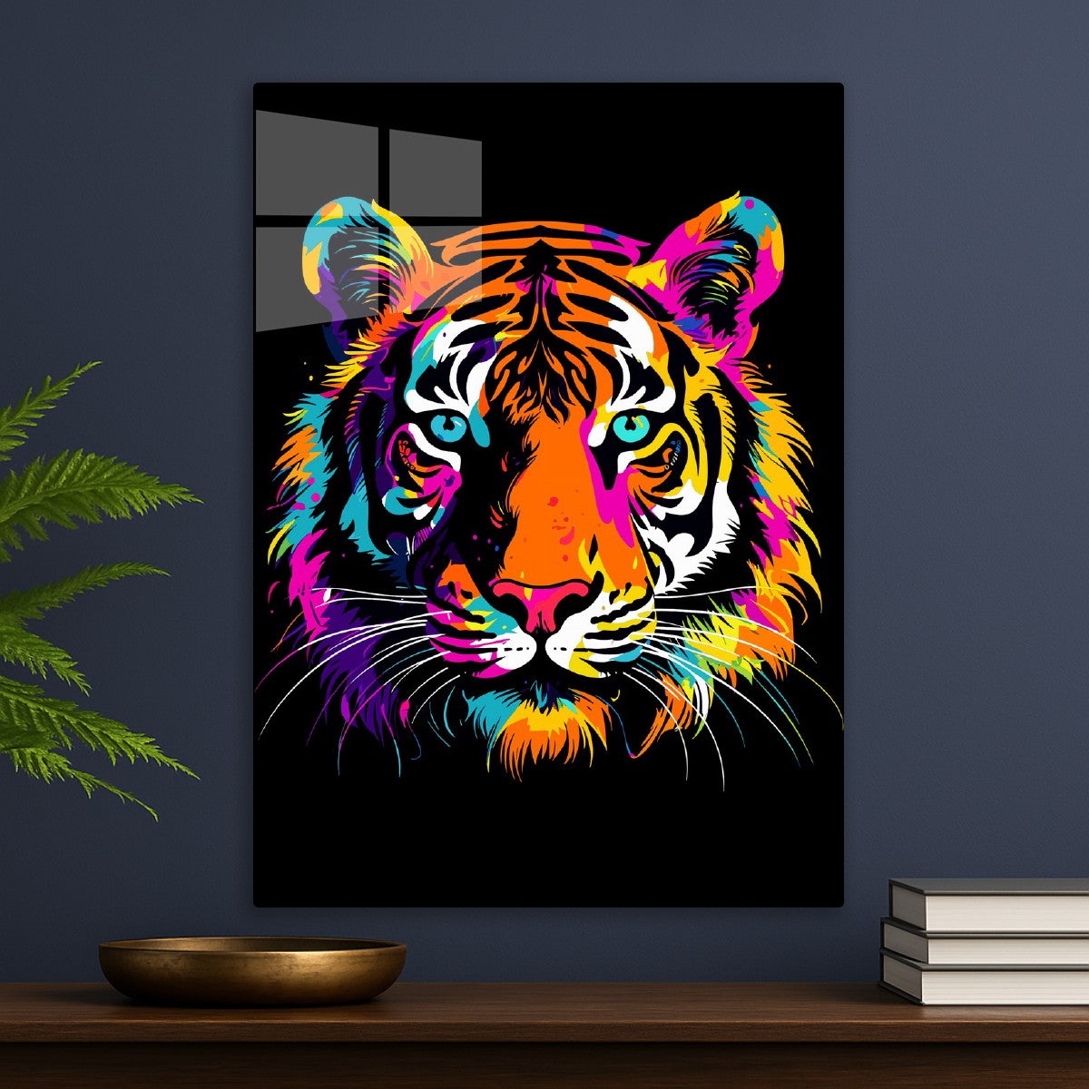 Tiger in colorful prints