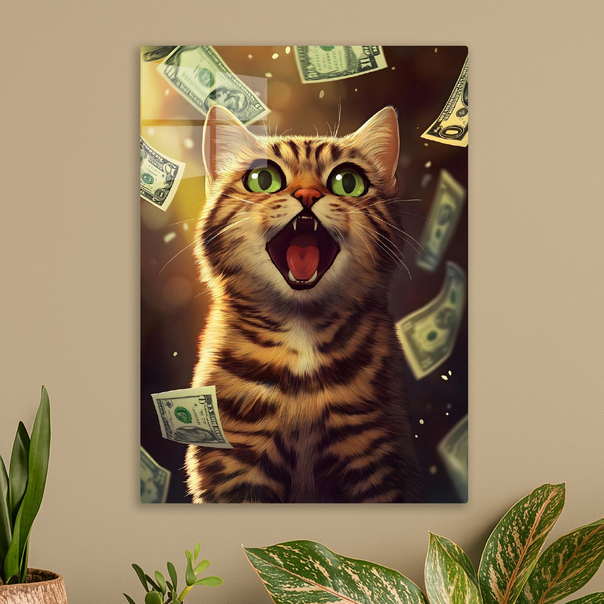 Money driven Funny Cat