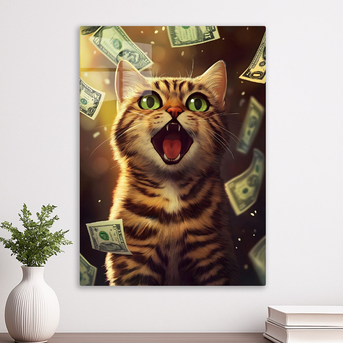 Money driven Funny Cat